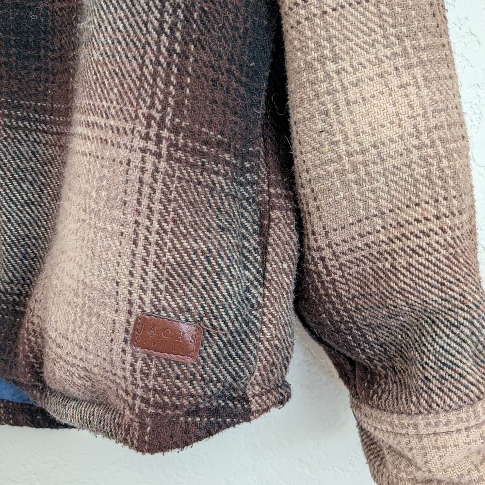 Jachs Men's Tan and Brown Plaid Shirt Jacket - Picture 7 of 13